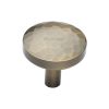 Heritage Brass Cabinet Knob Hammered Design 32mm Antique Brass finish