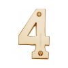 Heritage Brass Numeral 4 Face Fix 76mm (3") Polished Brass finish