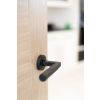 Millhouse Brass Cartwright Knurled Lever Door Handle on Round Rose - Matt Black