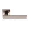 Renzo Designer Lever On Sprung Square Rose - Bright/Satin Stainless Steel