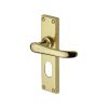 Heritage Brass Door Handle for Oval Profile Plate Windsor Design Polished Brass finish