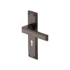 Heritage Brass Door Handle Lever Lock Atlantis Design Matt Bronze finish