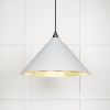 Smooth Brass Hockley Pendant in Flock