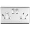 Eurolite Enhance Decorative 2 Gang Socket Satin Stainless Steel