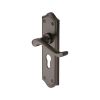 Heritage Brass Door Handle for Euro Profile Plate Buckingham Design Matt Bronze finish