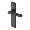 Heritage Brass Bauhaus Hammered Lever Latch Door Handle on 200mm Plate Matt Bronze finish