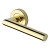 Heritage Brass Door Handle Lever Latch on Round Rose Athena Design Polished Brass finish