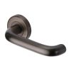 Heritage Brass Door Handle Lever Latch on Round Rose Harmony Design Matt Bronze Finish