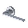 Sorrento Door Handle Lever Latch on Round Rose Diffuse Design Satin Chrome finish