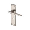 Heritage Brass Door Handle Lever Lock Kendal Design Satin Nickel finish