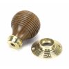 Rosewood & Polished Brass Beehive Mortice/Rim Knob Set