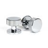 Polished Chrome Brompton Mortice/Rim Knob Set (Plain)