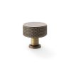 Alexander & Wilks -  Lucia Knurled Cupboard Knob - Antique Brass - 35mm