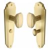 Heritage Brass Mortice Knob on Bathroom Plate Charlston Design Satin Brass finish