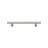 Heritage Brass Cabinet Pull Square Design with Footings 128mm CTC Satin Nickel finish