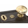 Polished Brass Mushroom Mortice/Rim Knob Set