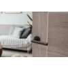 Forme Elle Lever Door Handle on Minimal Round Rose - Urban Dark Bronze