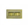 Eurolite Concealed 3mm 6 Gang Switch Antique Brass