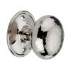 Hammered Cottage Large Mortice/Rim Door Knob Polished Nickel