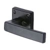 Black Iron Rustic Door Handle Lever Latch on Square Rose Hanwood Design