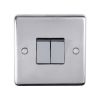 Eurolite Stainless Steel 2 Gang Switch Polished Stainless Steel