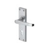 Heritage Brass Door Handle Lever Lock Victoria Design Satin Chrome finish