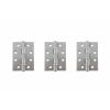 Atlantic Ball Bearing Hinges Grade 11 Fire Rated 4" x 3" x 2.5mm - Satin Chrome (Set of 3)