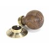 Rosewood & Aged Brass Beehive Mortice/Rim Knob Set