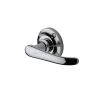 Heritage Brass Door Handle Lever Latch on Round Rose Windsor Design Polished Chrome finish