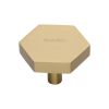 Heritage Brass Cabinet Knob Hexagon Design 38mm Satin Brass finish