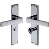 Heritage Brass Delta Hammered Bathroom Set Door Handle on 200mm Plate Polished Chrome finish