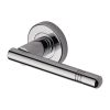 Heritage Brass Door Handle Lever Latch on Round Rose Alicia Design Polished Chrome finish