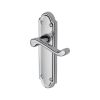 Heritage Brass Door Handle Lever Latch Meridian Design Polished Chrome finish