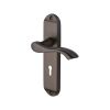 Heritage Brass Door Handle Lever Lock Algarve Design Matt Bronze finish