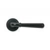 Matt Black Newbury Lever on Rose Set (Art Deco) - Unsprung