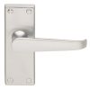 Victorian Lever On Latch Backplate - Satin Chrome