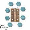 Eclipse 14852MAB - 76x51x2mm MAB Ball Bearing Hinge Grade 7 - (Pair) - Antique Brass