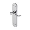 Heritage Brass Door Handle Lever Latch Savoy Long Design Polished Chrome finish