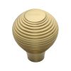 Heritage Brass Cabinet Knob Reeded Design 32mm Satin Brass finish