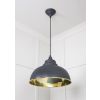 Smooth Brass Harborne Pendant in Slate