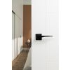 Forme Foglia Lever Door Handle on Minimal Square Rose - Matt Black