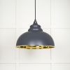 Smooth Brass Harborne Pendant in Slate