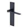 Heritage Brass Gio Lever Latch Door Handle on 200mm Plate Matt Black finish