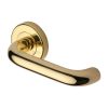 Heritage Brass Door Handle Lever Latch on Round Rose Harmony Design Polished Brass finish