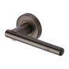 Heritage Brass Door Handle Lever Latch on Round Rose Alicia Design Matt Bronze finish