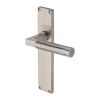 Heritage Brass Bauhaus Hammered Lever Latch Door Handle on 200mm Plate Satin Nickel finish