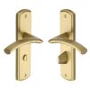 Heritage Brass Door Handle for Bathroom Centaur Design Satin Brass finish