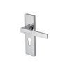 Heritage Brass Door Handle for Euro Profile Plate Delta Design Polished Chrome finish