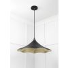 Smooth Brass Flora Pendant in Elan Black