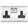 Eurolite Enhance Decorative 2 Gang Socket Satin Stainless Steel